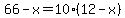 66-x=10%2812-x%29