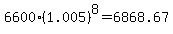 6600%281.005%29%5E8+=+6868.67