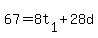 67+=+8t%5B1%5D+%2B+28d