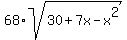 68%2Asqrt%2830%2B7x-x%5E2%29