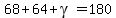 68%2B64%2Bgamma=180