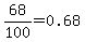68%2F100=0.68