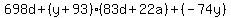 698d%2B%28y%2B93%29%2883d%2B22a%29%2B%28-74y%29+