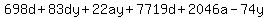 698d%2B83dy%2B22ay%2B7719d%2B2046a-74y+