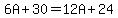 6A%2B30=12A%2B24