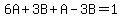 6A%2B3B%2BA-3B=1
