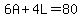 6A%2B4L=80