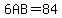 6AB=84