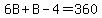 6B%2BB-4=360