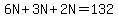 6N%2B3N%2B2N=132
