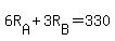 6R%5BA%5D%2B3R%5BB%5D=330