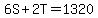 6S%2B2T=1320