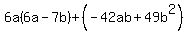 6a%286a-7b%29%2B%28-42ab%2B49b%5E2%29