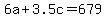 6a%2B3.5c=679