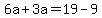 6a%2B3a=19-9
