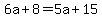 6a%2B8=5a%2B15