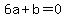 6a%2Bb=0
