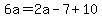 6a=2a-7%2B10