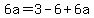 6a=3-6%2B6a