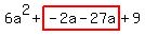 6a%5E2%2Bhighlight%28-2a-27a%29%2B9