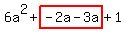 6a%5E2%2Bhighlight%28-2a-3a%29%2B1