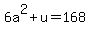 6a%5E2%2Bu=168