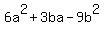 6a%5E2+%2B+3ba+-9b%5E2