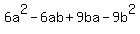 6a%5E2+-6ab+%2B+9ba+-9b%5E2