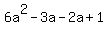 6a%5E2-3a-2a%2B1