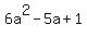 6a%5E2-5a%2B1
