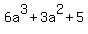 6a%5E3+%2B+3a%5E2+%2B+5