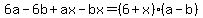 6a-6b%2Bax-bx=%286%2Bx%29%28a-b%29