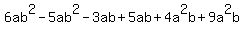 6ab%5E2-5ab%5E2-3ab%2B5ab%2B4a%5E2b%2B9a%5E2b