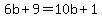 6b%2B9=10b%2B1
