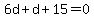 6d%2Bd%2B15=0