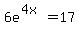 6e%5E%284x%29+=+17