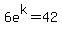 6e%5Ek+=+42