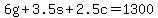 6g%2B3.5s%2B2.5c=1300