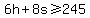 6h%2B8s%3E=245