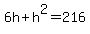 6h%2Bh%5E2=216