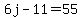 6j-11=55