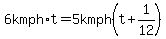 6kmph%2At+=+5kmph%28t%2B+1%2F12%29