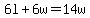 6l%2B6w=14w
