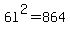 6l%5E2=864