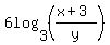 6log%283%2C%28%28x%2B3%29%2Fy%29%29