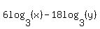 6log%283%2C%28x%29%29-18log%283%2C%28y%29%29