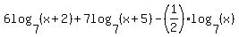 6log%287%2C%28x%2B2%29%29%2B7log%287%2C%28x%2B5%29%29-%281%2F2%29log%287%2C%28x%29%29