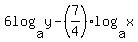 6log%28a%2Cy%29-%287%2F4%29log%28a%2Cx%29
