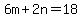 6m%2B2n=18