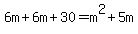 6m%2B6m%2B30=m%5E2%2B5m